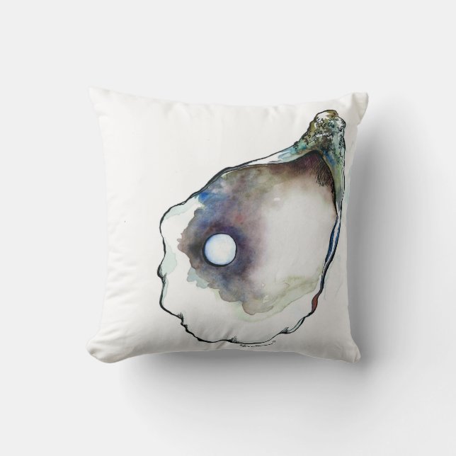 Eerste poging Waterverf Oyster & Pearl Pillow Kussen (Voorkant)