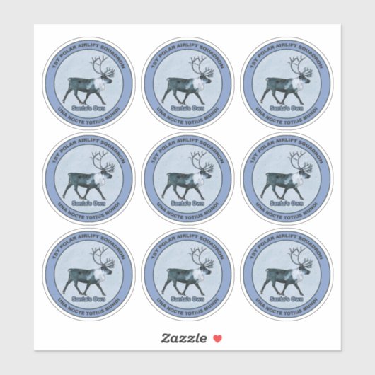 Eerste Polaire luchtlift Sqdn - Ondermaatse sticke Sticker (Vel)