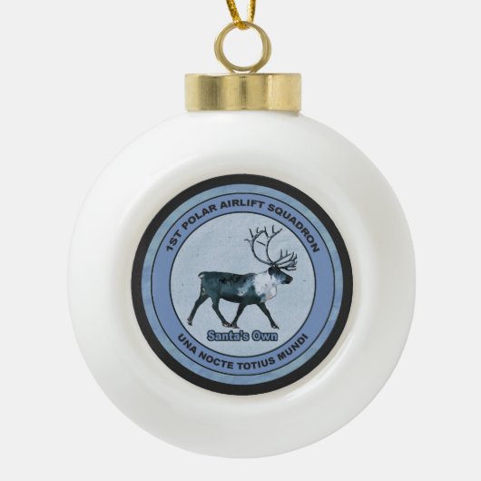 Eerste Polar Airlift Sqdn - Ondergedompeld Keramische Bal Ornament (Voorkant)