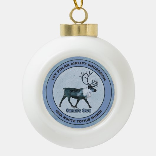 Eerste Polar Airlift Sqdn - Ondergedompeld Keramische Bal Ornament (Voorkant)