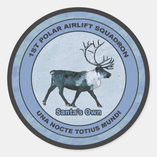Eerste Polar Airlift Sqdn - Ondergedompeld Ronde Sticker (Voorkant)