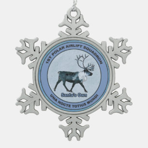Eerste Polar Airlift Sqdn - Ondergedompeld Tin Sneeuwvlok Ornament