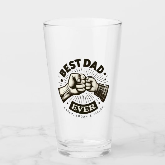 Eerste pomp beste vader ooit gepersonaliseerd glas (Voorkant)