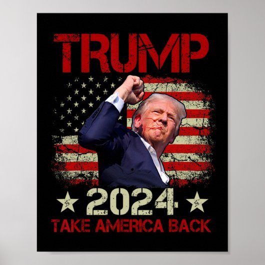 Eerste pomp geschoten op Trump 2024 Trump overleef Poster (Voorkant)