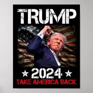 Eerste pomp geschoten op Trump 2024 Trump overleef Poster