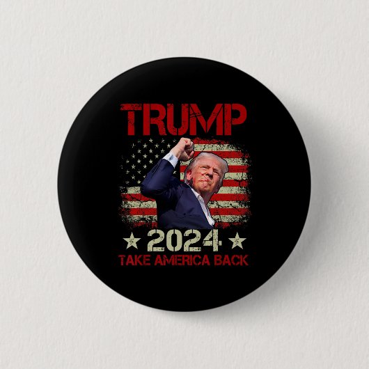 Eerste pomp geschoten op Trump 2024 Trump overleef Ronde Button 5,7 Cm (Voorkant)
