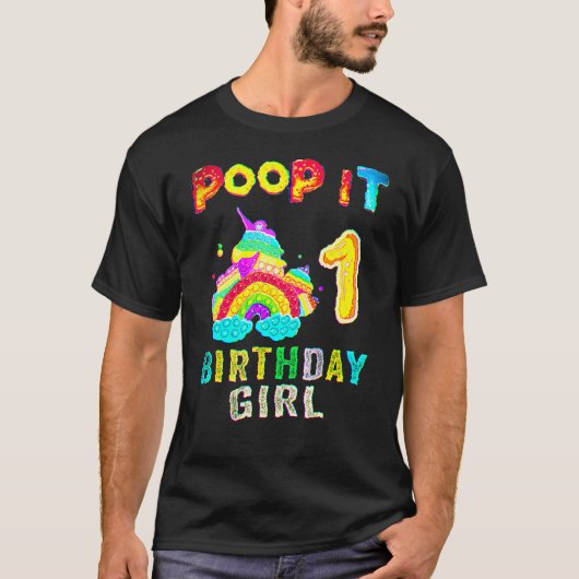 Eerste Pop van de Fidget It Birthday Girl Party 1 T-shirt (Voorkant)