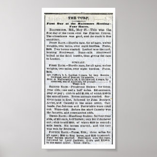 Eerste preakness - New York Times 28 mei 1873 Poster