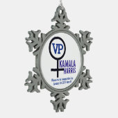 Eerste President Kamala Harris VP Tin Sneeuwvlok Ornament (Links)