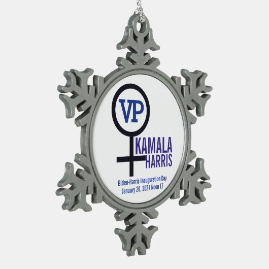 Eerste President Kamala Harris VP Tin Sneeuwvlok Ornament (Links)