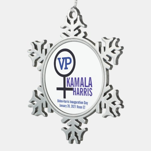 Eerste President Kamala Harris VP Tin Sneeuwvlok Ornament (Rechts)