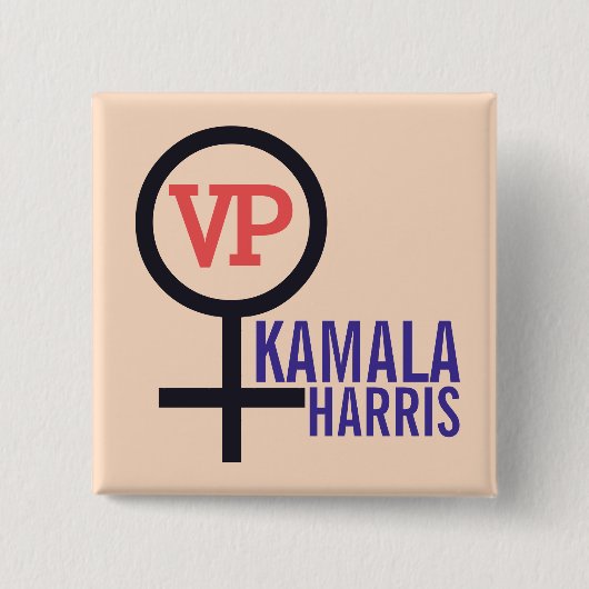 Eerste President Kamala Harris VP Vierkante Button 5,1 Cm (Voorkant)