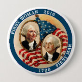 Eerste President vrouw 2016 Ronde Button 4,0 Cm (Voorkant)