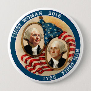 Eerste President vrouw 2016 Ronde Button 4,0 Cm