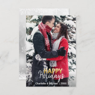 Eerste Prettige feestdagen Gehuwd   FOTO Kaart