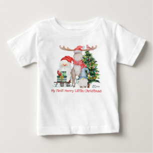 Eerste prettige kerstman en helper