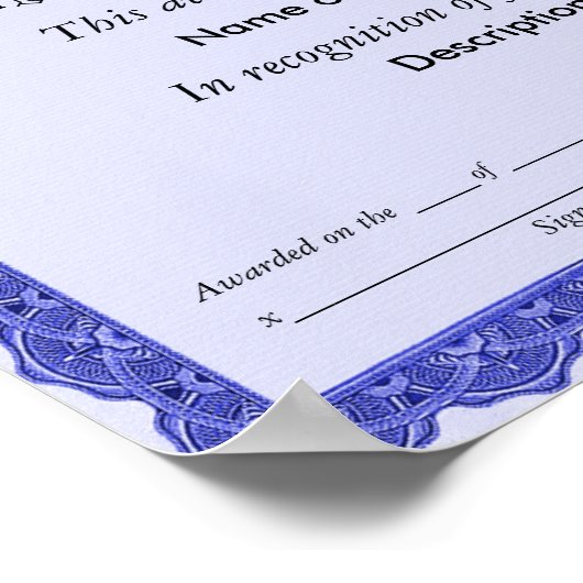 Eerste prijs: Blue Ribbon Poster (Hoek)