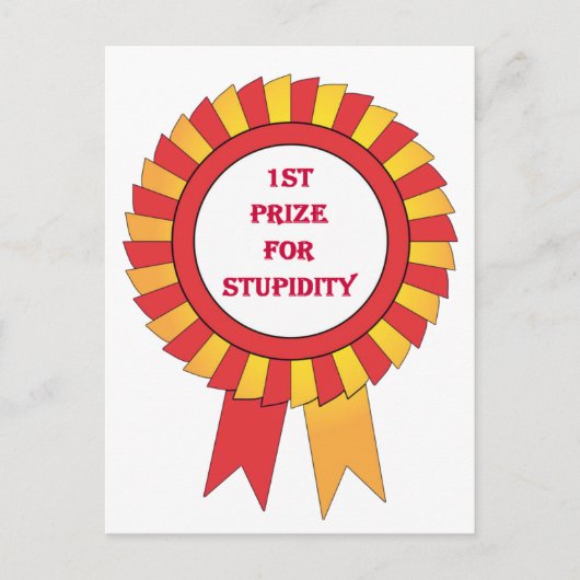 eerste prijs voor stomheid briefkaart (Voorkant)