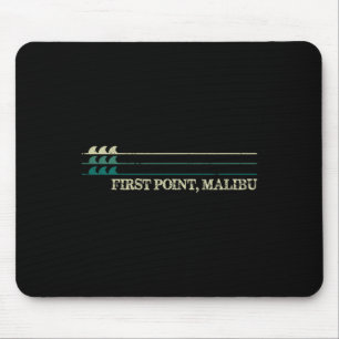 Eerste punt Malibu Break Surfen Retro Golf Muismat