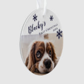 Eerste puppy Kersthond Naam en foto Ornament (voorkant)