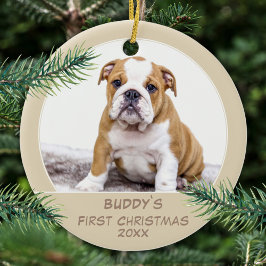 Eerste puppy Kerstmis Persoonlijke foto van Pet Keramisch Ornament
