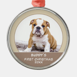 Eerste puppy Kerstmis Persoonlijke foto van Pet Metalen Ornament