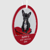 Eerste puppy Kerstmis Persoonlijke foto van Pet Ornament (voorkant)