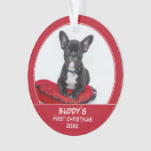 Eerste puppy Kerstmis Persoonlijke foto van Pet Ornament (voorkant)