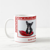 Eerste puppy Kerstmis Rood Persoonlijke foto Pet Koffiemok (Links)