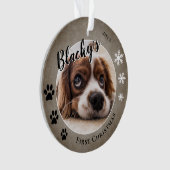 Eerste puppy Kerstmis Rustic Dog Name Foto Ornament (voorkant)