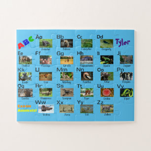 Eerste puzzel van het kind - ABC van exotische die