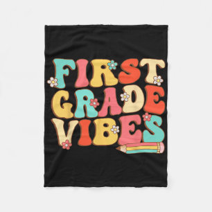 Eerste rang Vibes Retro Groovy - 1e klas Byck naar Fleece Deken