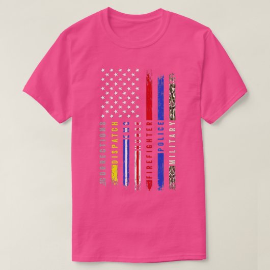 Eerste reactie Hero Flag Nurse EMS Police Fire M T-shirt (Design voorkant)