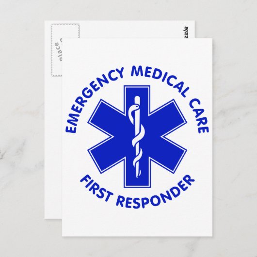 Eerste reactiemechanisme voor eerste medische nood briefkaart (Voorkant / Achterkant)