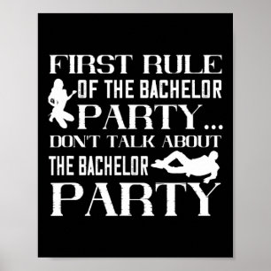 Eerste Regel Stag Groomsmen Groom Wedding Bachelor Poster