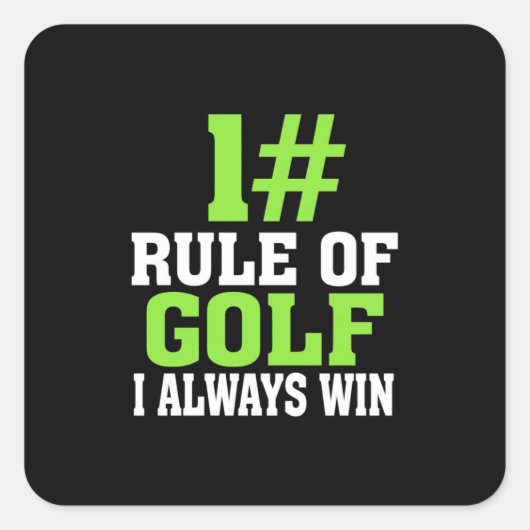 Eerste regel van Golf Vierkante Sticker (Voorkant)