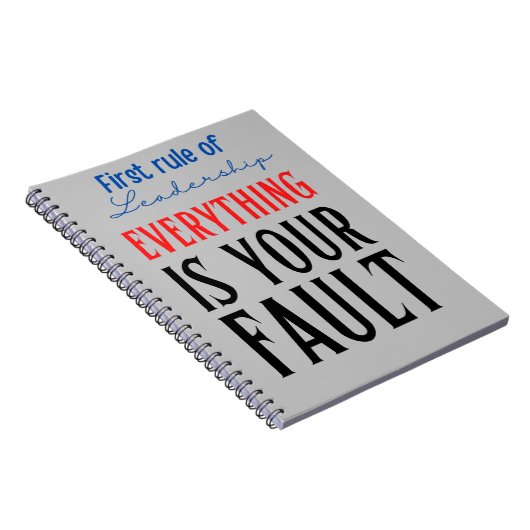 eerste regel van leiderschap notitieboek (Rechterzijde)