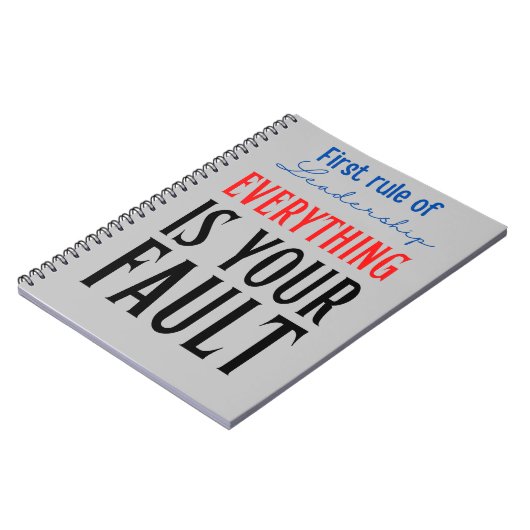 eerste regel van leiderschap notitieboek (Linkerzijde)