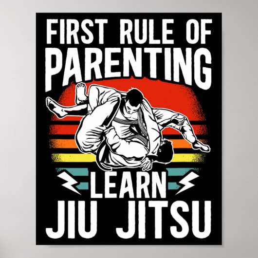 Eerste regel van Ouderschap Leer Jiu Jitsu Mixed M Poster (Voorkant)