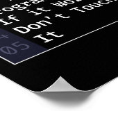 Eerste regel van programmameercodering poster (Hoek)