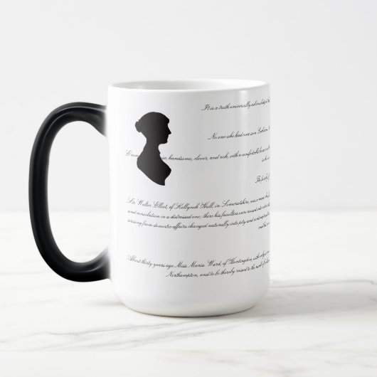 Eerste regels van Jane Austen-romans Magische Mok (Links)