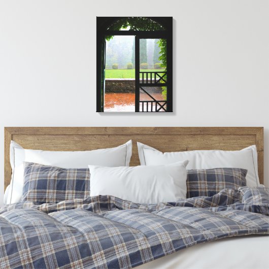 Eerste Regen, Ivy en baksteen verpakt Canvas (Insitu (Slaapkamer))