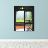 Eerste Regen, Ivy en baksteen verpakt Canvas Afdruk (Insitu (Houten vloer))