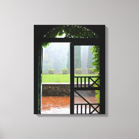 Eerste Regen, Ivy en baksteen verpakt Canvas Afdruk (Voorkant)