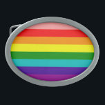 Eerste regenboogpride vlaggengordel sluiting gesp<br><div class="desc">Eerste regenboogpride-vlaggengordel Buckle Originele versie met acht strippen van de homo-pride vlag,  ontworpen door Gilbert Baker in 1978. Baker kent een specifieke betekenis toe aan elk van de kleuren: warm roze: seksualiteit rood: leven oranje: genezend geel: zonlicht groen: natuur turquoise: magie/kunst indigo/blauw: serenity/harmony violet: spirit</div>