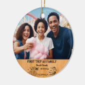 Eerste reis als Family Keepsake & Custom 2 foto's Keramisch Ornament (Links)