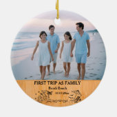 Eerste reis als Family Keepsake & Custom 2 foto's Keramisch Ornament (Achterkant)