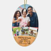 Eerste reis als Family Keepsake & Custom 4 foto's Keramisch Ornament (Links)