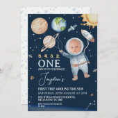 Eerste reis in de ruimte rond de 1e verjaardag van kaart (Voorkant / Achterkant)