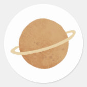 ‘Eerste reis’ Planet Space Kids Verjaardag Ronde Sticker (Voorkant)